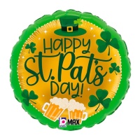 St. Patrick's Day Ballon mit Kleeblatt und Bier 46 cm - Grabo