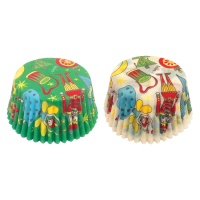 Weiße und grüne Nussknacker Cupcake-Formen - Decora - 36 Stück