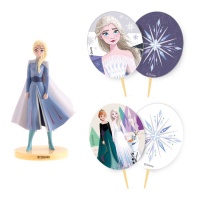 Elsa Tortendekoration mit Frozen II Picks - 3 Stück