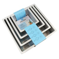 Quadratische Aluminiumformen 30,5, 25,4, 20,3 und 15,2 x 10,2 cm - PME - 4 Stück.