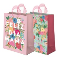 Geschenk-Tasche 32 x 26 x 10 cm von Happy Mother's Day und Blumen - 12 Einheiten