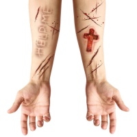 Temporäre Tattoos von Besessenheitswunden