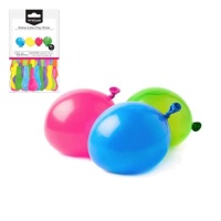 Mehrfarbig sortierte Wasserballons 10 cm - 100 Stück.