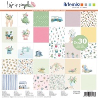 Scrapbooking-Papiersatz von Life is Simple - Artemio - 60 Blatt