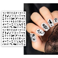 Wednesday Addams Nail Sticker - 140 Aufkleber