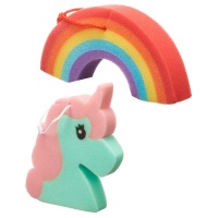 Einhorn oder Regenbogen Badeschwamm für Kinder - 1 Stück.