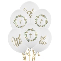 Gott segne die Erstkommunion Latexballons 30 cm - PartyDeco - 50 Stk.