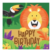 Happy Birthday Safari Abenteuer Servietten 16,5 x 16,5 cm - 16 Stk.