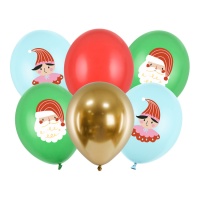 Candy land Weihnachts-Latex-Ballons 30 cm - PartyDeco - 6 Stück.