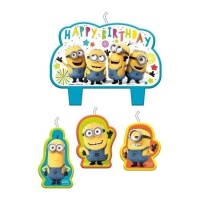 Minions Happy Birthday-Kerzen - 4 Stück