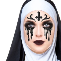 Glitter Nun Face Jewellery Sticker