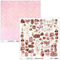 Chocolate Kiss Pralinen Scrapbooking Papier - Mintay Papiere - 1 Blatt