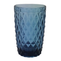 350 ml blauer gravierter Glasbecher