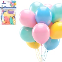 23 cm pastellfarbene Latexballons sortiert - 25 Stk.