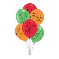 Marienkäfer Latex Ballons 27,5 cm - 6 Stück.