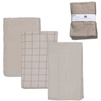 Essential Natural Kitchen Towels - 3 Stück