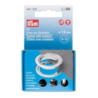 1,4 cm Ösen und Messing-Unterlegscheiben - Prym - 20 Stück.