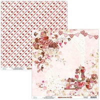 Chocolate Kiss Herzen Scrapbooking Papier - Mintay Papiere - 1 Blatt