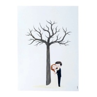 Hochzeit Fußabdruck Baum Druck 29,5 x 42 cm