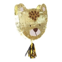 Goldener Leopard 3D-Piñata 48 x 50 cm