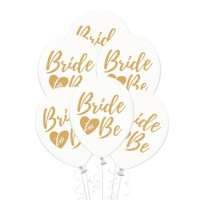 Gold Bride to Be transparente Luftballons 30 cm - 6 Stück