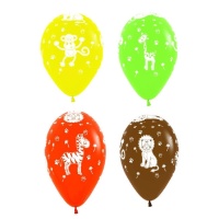 Latex-Ballons Dschungel Tiere 30 cm - Sempertex - 12 Einheiten