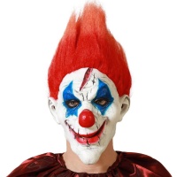 Killer Clown Maske mit roten Haaren