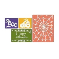 Happy Halloween Embossing-Schablone - 4 Stück