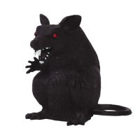 Sitzende schwarze Ratte 18 cm