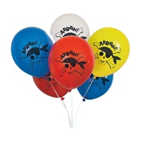 Piraten-Rotbart-Latexballons 30 cm - Einzigartig - 8 Stück