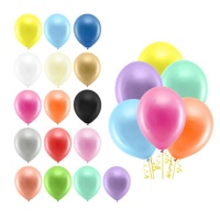 Regenbogen Metallic Latex Luftballons 30cm - PartyDeco - 100 Stk.