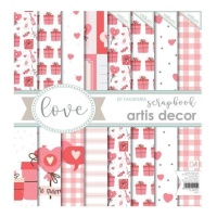 Satz Scrapbooking-Papiere Love cards - Artis decor- 8 Blätter