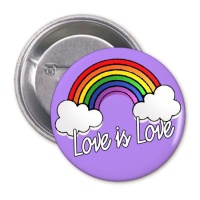 Love is love Abzeichen mit Regenbogen