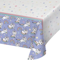 Einhorn Katze Papiertischdecke 1,37 x 2,59 m