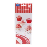 Vintage Roses & Hearts Cupcake Wrappers - 12 Stück