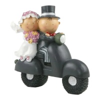 17 cm Grube & Fladenbrot Motorrad Hochzeit Sparschwein