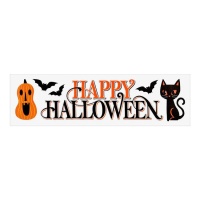 Halloween Wandaufkleber mit Katze 56 x 15 cm - 1 Blatt