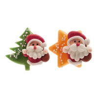 Weihnachtsmann Marzipanfiguren 4,5 x 4,5 cm - Dekora - 48 Stück