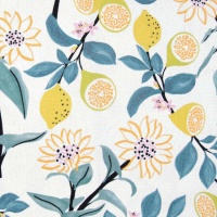 Baumwoll-Leinwandstoff Lemons & Flowers - Katia