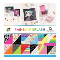 Stack Rainbow Splash doppelseitiges Scrapbooking-Papier-Set - 36 Blatt