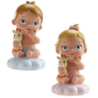 Tortenfigur für Taufe eines Babys mit Kuscheltier