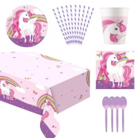 Rosa Einhorn-Party-Paket - 8 Personen