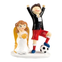 19,5 cm Fußballer Bräutigam Hochzeitstortenfigur