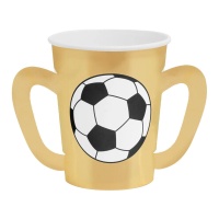 Becher Fußballbecher mit Henkel 270 ml - 6 Stück.