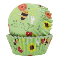 Blumen und Bienen Cupcake-Kapseln - PME - 30 Einheiten