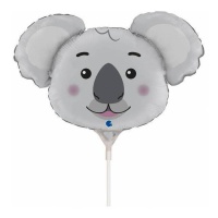 Metallic Koala Kopf Ballon 33 x 21 cm - Grabo - 10 Stück.