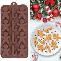 Silikonform für Lebkuchen mit Weihnachtsmotiv 20 x 10 cm