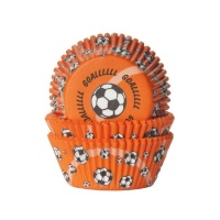 Orangefarbene Fußball-Cupcake-Kapseln - House of Marie - 50 Stück