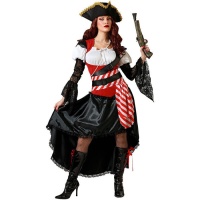 Rotes Piratenkostüm für Damen