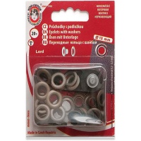 13mm Altmessing Tüllen mit Unterlegscheiben und Werkzeug - Koh-I-Noor - 20 Sets